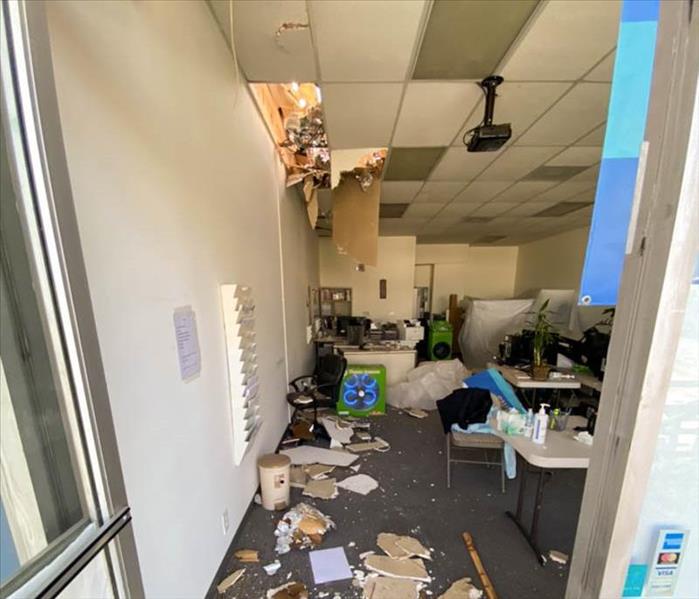 Water damage in office. 
