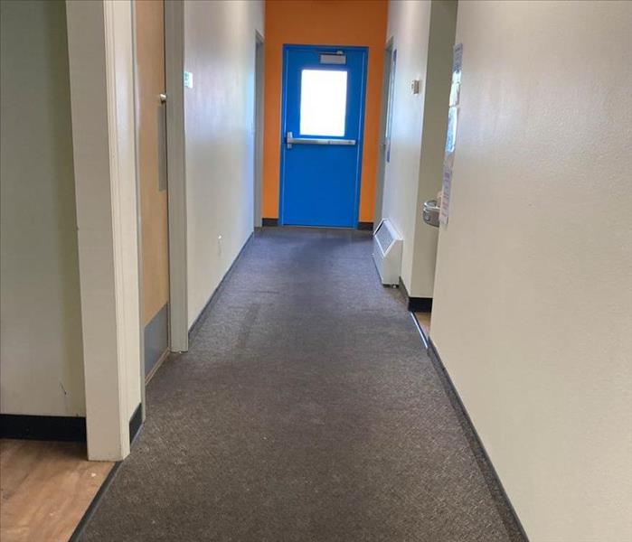 Carpeted commercial building cleaned up